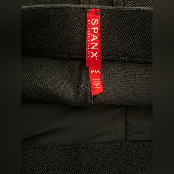 SPANX Jeanish Ankle Leggings  Pull On Skinny Stretch Black Tapered size Medium - Picture 3 of 6